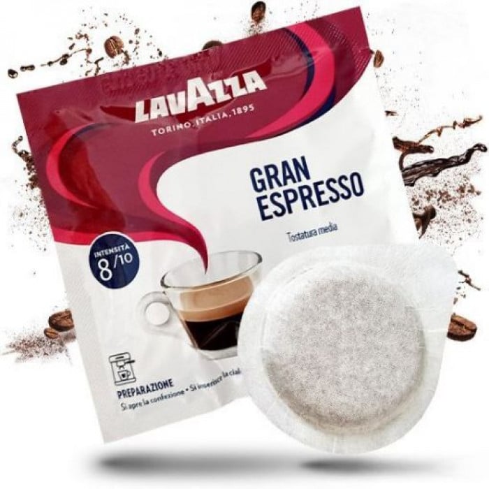 0008707 150 cialde caffe filtro carta 44mm lavazza gran espresso classico tostatura media 510 700x700