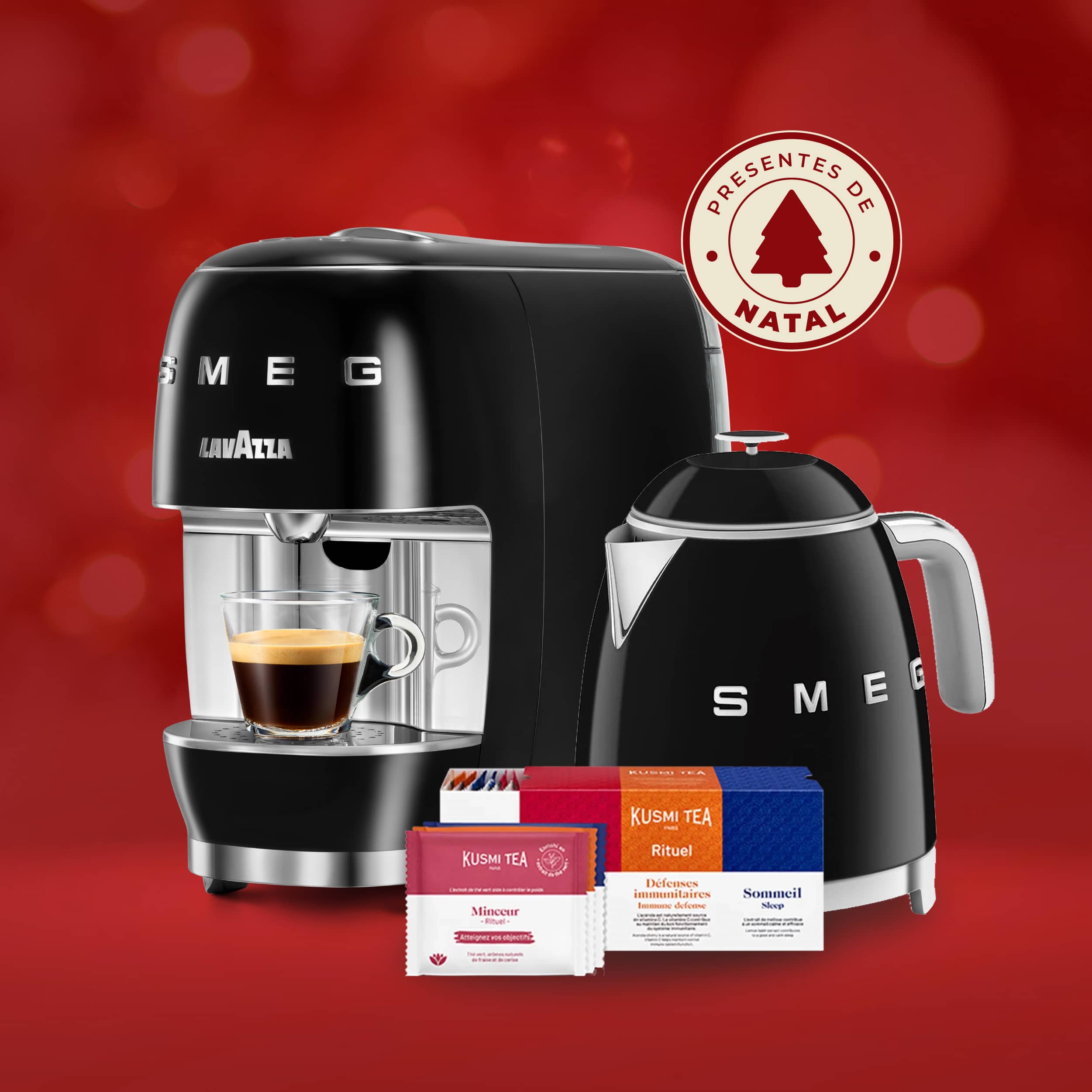 mĂĄquina smeg creme + chaleira smeg creme + les rituels kusmiđ (cĂłpia)