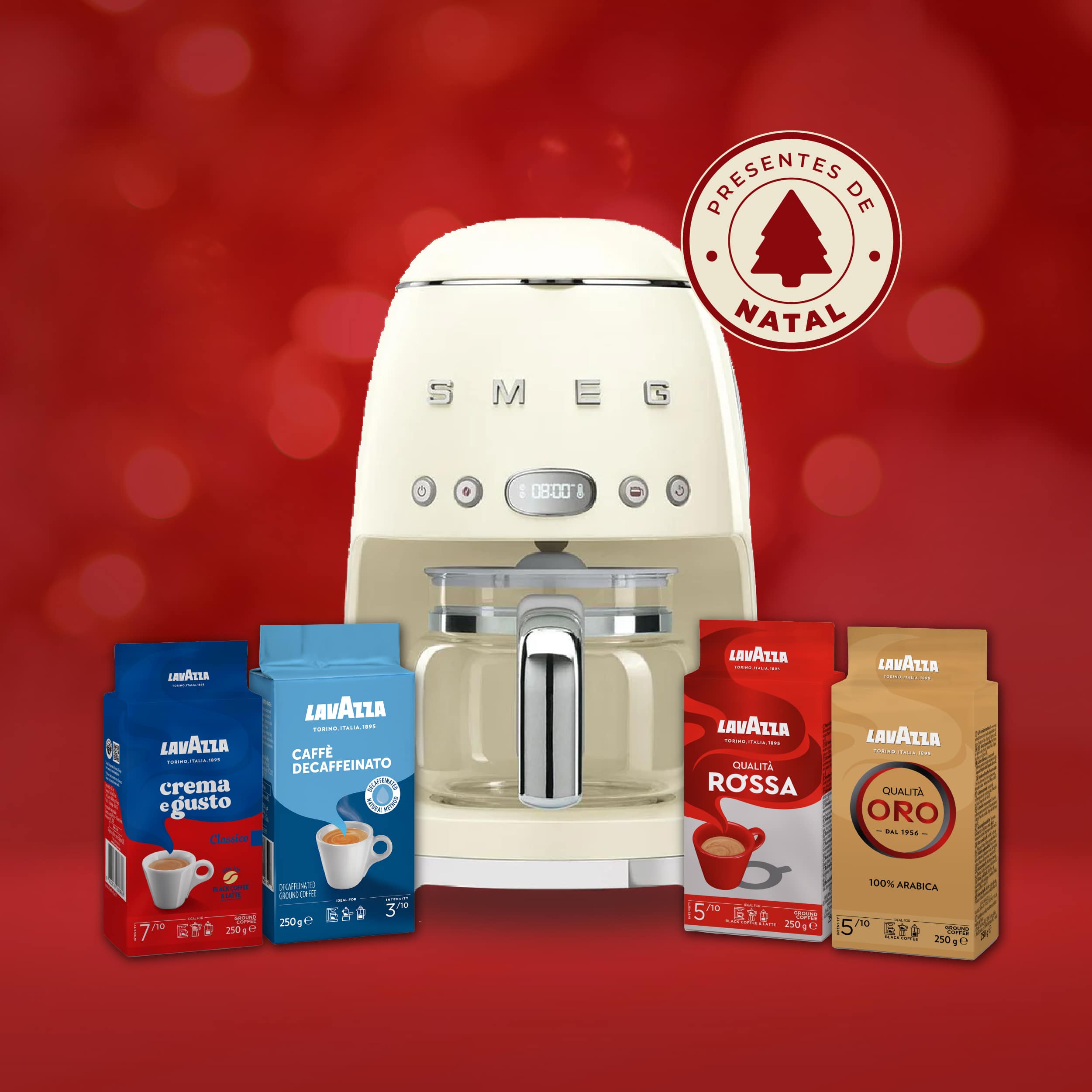 máquina smeg café filtro preta + kit clássicos café moído🎄 (cópia)