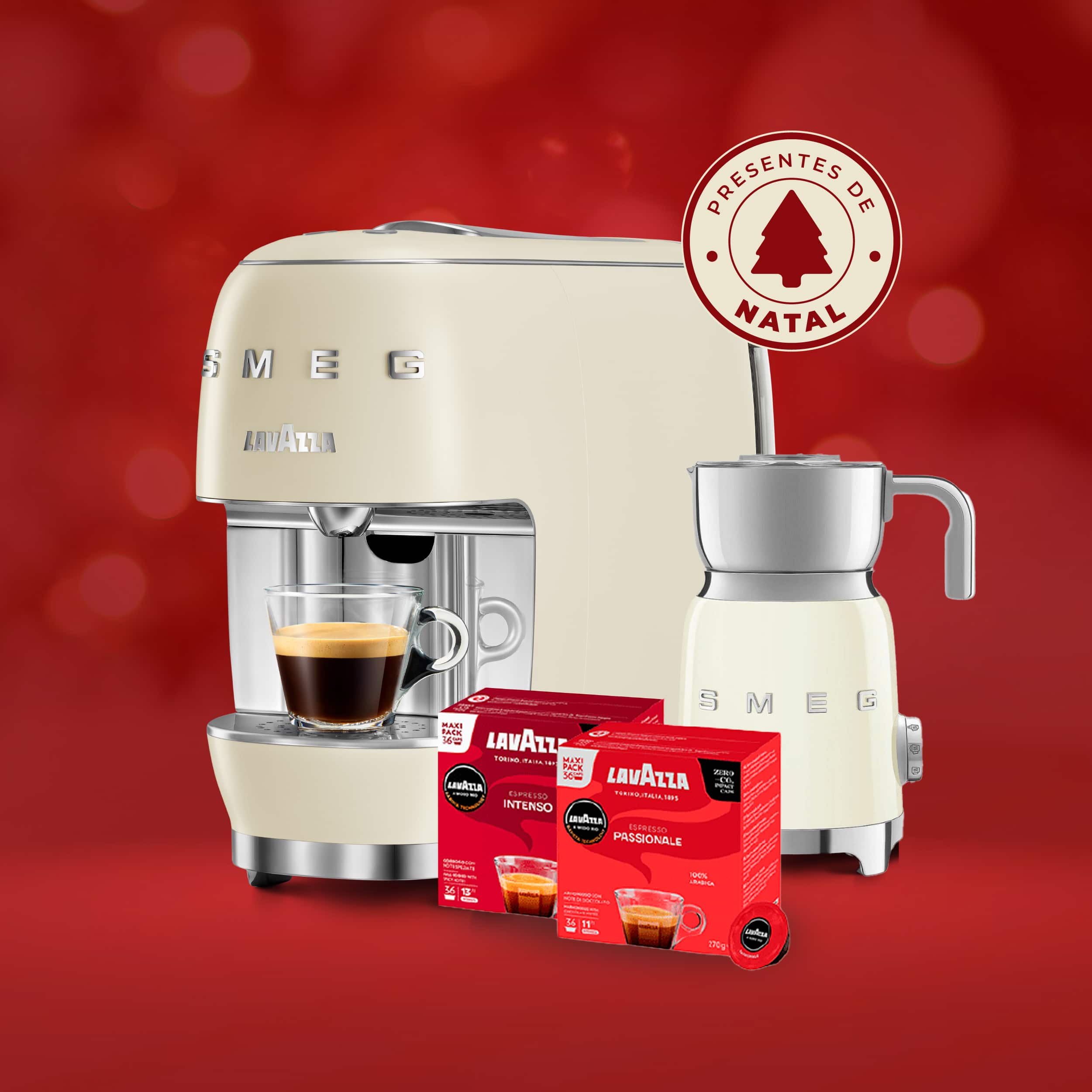 máquina smeg + barista + 108 cápsulas